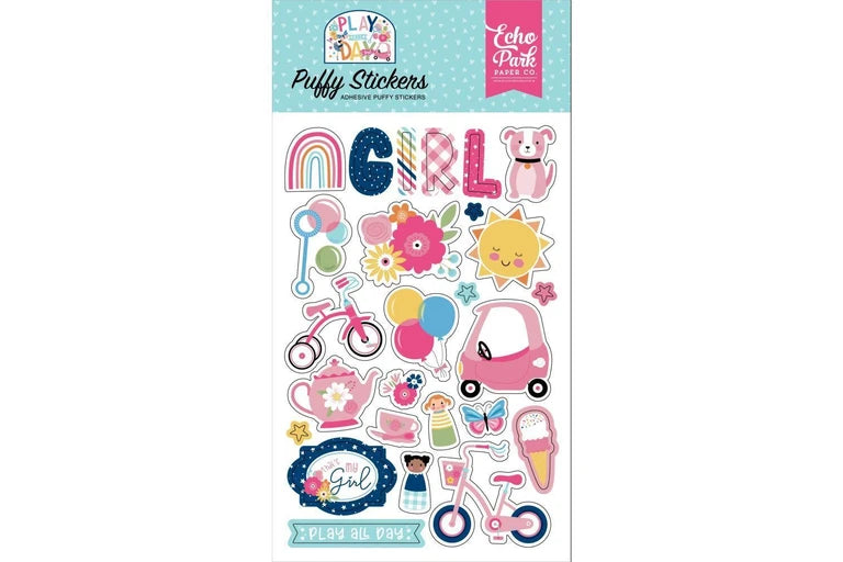 Echo Park - Play All Day Girl Puffy Stickers