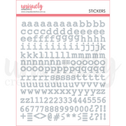 Uniquely Creative - Puffy Silver Alpha Stickers - Lowercase