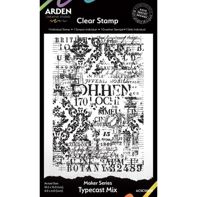 Arden Creative Studio - Maker Series Typecast Mix 4in x 6in Background Stamp 1/Pkg