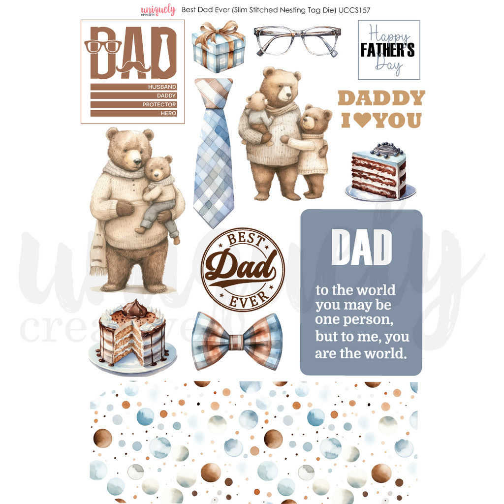 Uniquely Creative - Best Dad Ever Cut-a-part Sheet