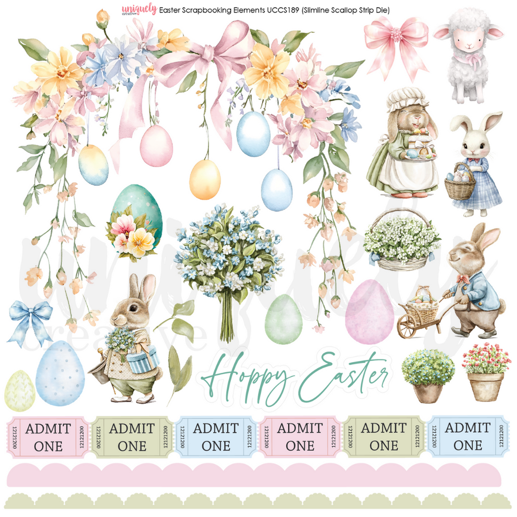 Uniquely Creative - Easter Scrapbooking Elements Cut-a-part Sheet 12x12