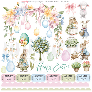 Uniquely Creative - Easter Scrapbooking Elements Cut-a-part Sheet 12x12