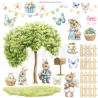 Uniquely Creative - Bunny Family Cut-a-part Sheet 12x12