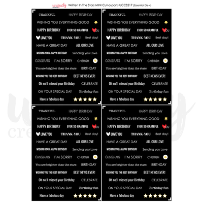 Uniquely Creative - Written in the Stars Mini Cut-a-Part Sheet