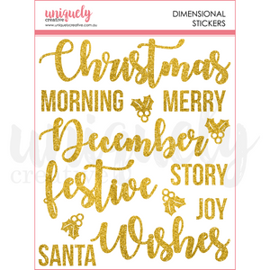 Uniquely Creative - Christmas Wishes Glitter Dimensional Stickers