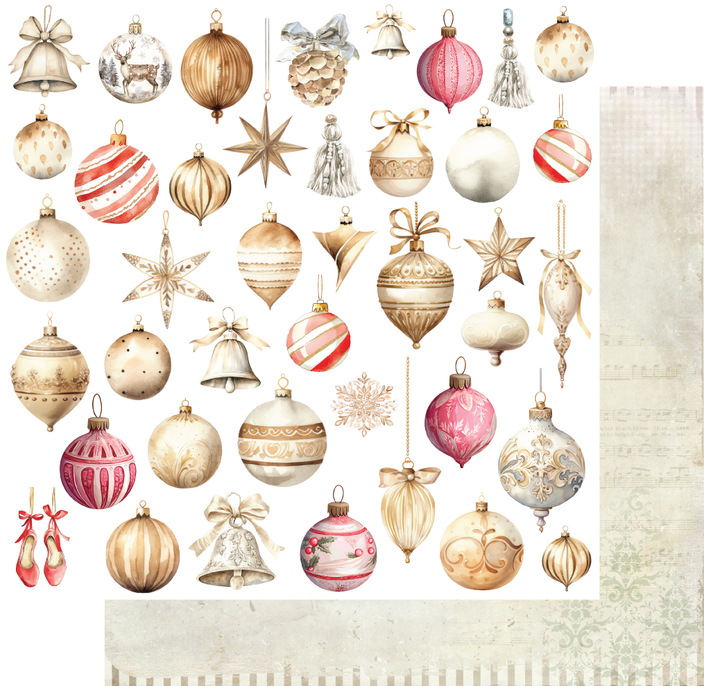 Uniquely Creative - Home for Christmas Paper - Vintage Baubles