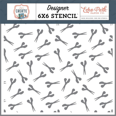 Echo Park - Let's Create Designer 6x6 Stencil - Stash of Scissors