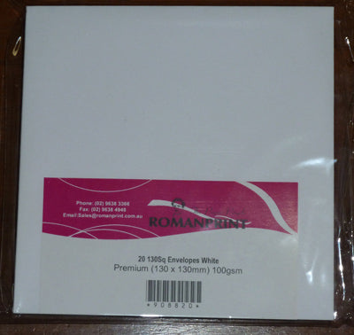 130 Square White Envelopes