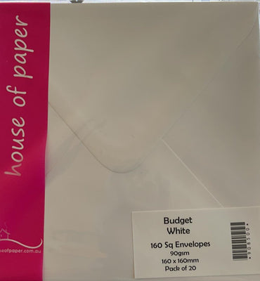 160 Square Budget White Envelopes