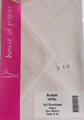 Budget White Envelopes - 5x7 Budget White