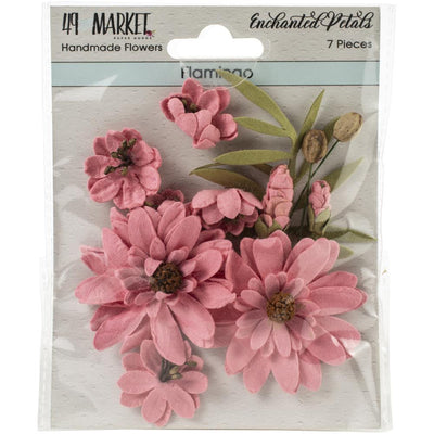 49 & Market - Enchanted Petals Paper Flowers 7/Pkg - Flamingo