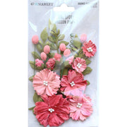 49 And Market Royal Spray Paper Flowers 15/Pkg - Passion Pink