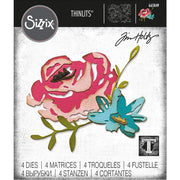 Sizzix Thinlits Dies By Tim Holtz 4/Pkg - Brushstroke Flowers #4