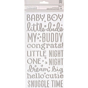 Night Night Baby Boy Thickers Stickers 5.5"X11" 158/Pkg Words & Numbers/Silver Foiled Foam