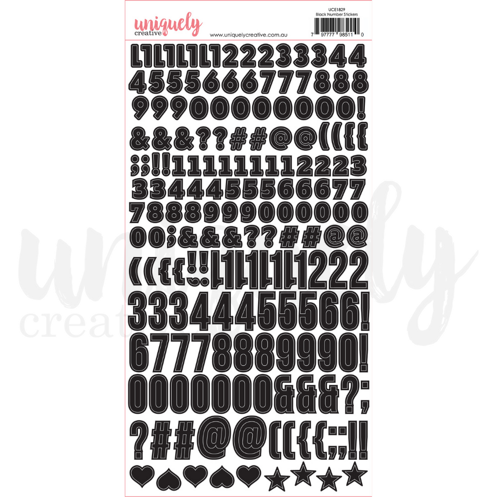 Uniquely Creative - Black Number Stickers