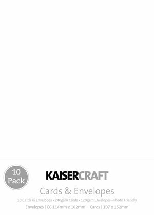 Kaisercraft - Cards & Envelopes - C6 White