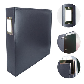 Couture Creations 12x12 Classic Superior Leather Album - Dark Blue