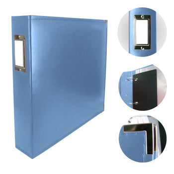 Couture Creations 12x12 Classic Superior Leather Album - Country Blue