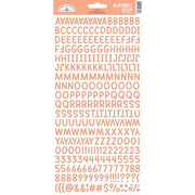Doodlebug - Alphabet Soup Puffy Alpha Stickers - Coral