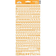 Doodlebug - Alphabet Soup Puffy Alpha Stickers - Tangerine