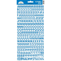 Doodlebug - Alphabet Soup Puffy Alpha Stickers - Blue Jean