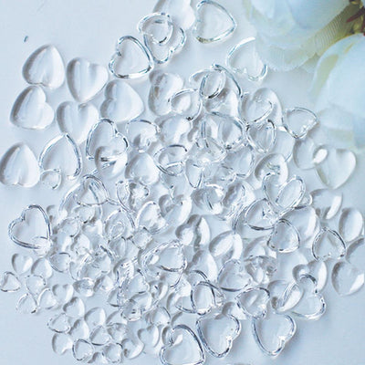 Dress My Craft Water Droplet Embellishments 150/Pkg - Clear Hearts