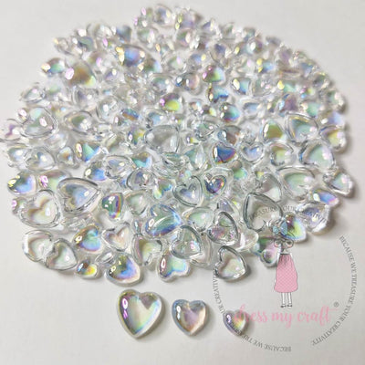 Dress My Craft Water Droplet Embellishments 8g - Rainbow Hearts Asst