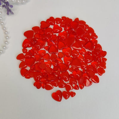 Dress My Craft Water Droplet Embellishments 8g - Red Heart - Assorted Sizes