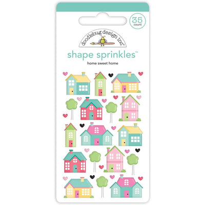 Doodlebug - My Happy Place Sprinkles Adhesive Enamel Shapes - Home Sweet Home