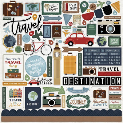 Echo Park - Let's Go Travel 12x12 Element Sticker Sheet