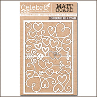 Celebr8 Matt Board - Swirls, Hearts & Arrows