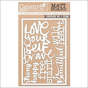 Celebr8 Matt Board - Free Spirit Mini Words