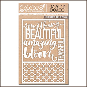 Celebr8 Matt Board - Thankful Heart Mini Words & Mesh