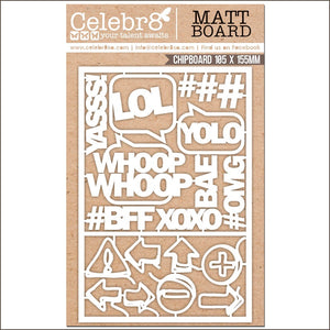 Celebr8 Matt Board - #YOLO - Mini Words