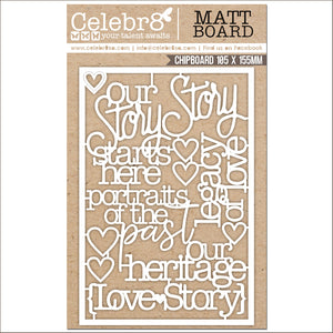 Celebr8 Matt Board - OUR STORY MINI Titles