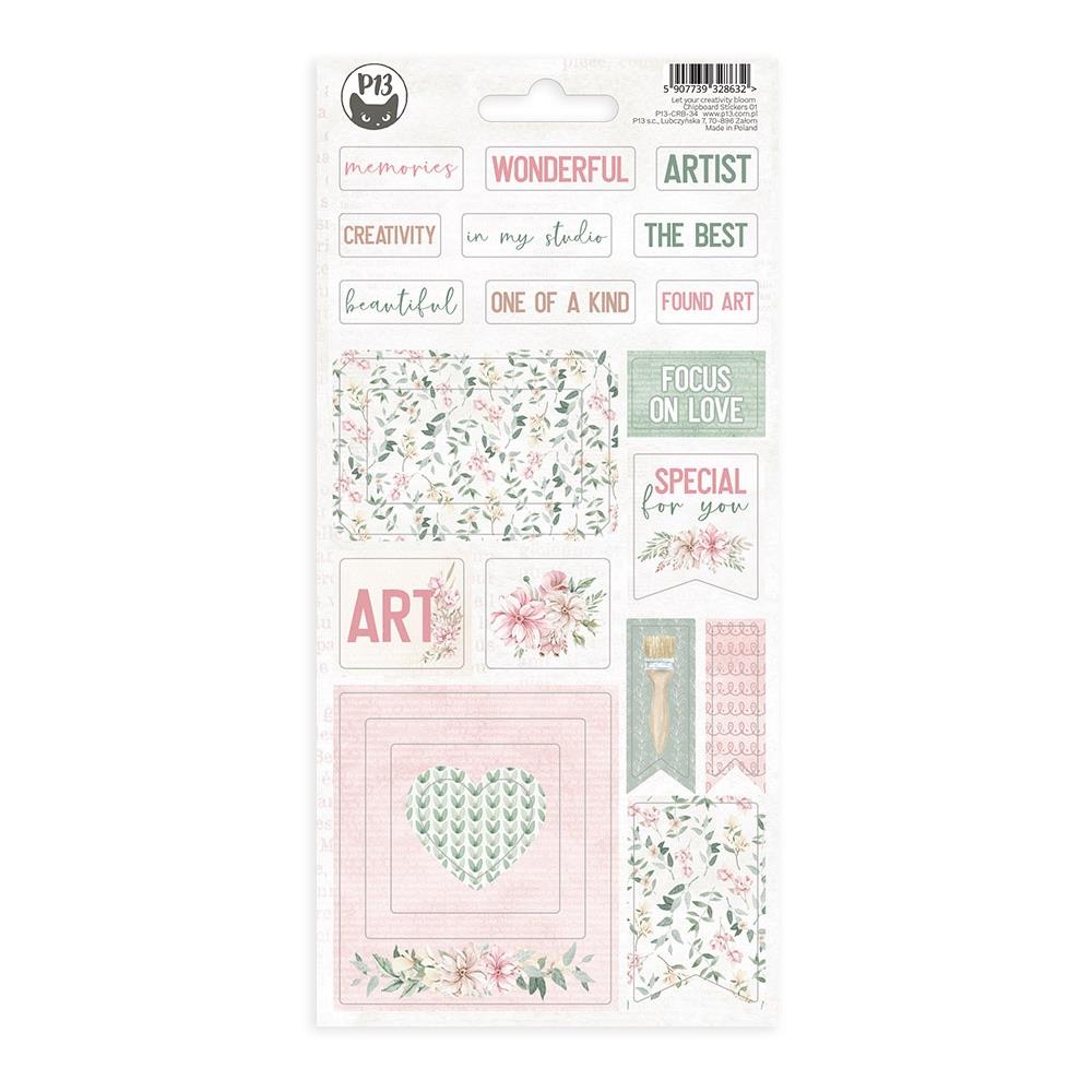 P13 Let Your Creativity Bloom Chipboard Stickers 4"X8" #1
