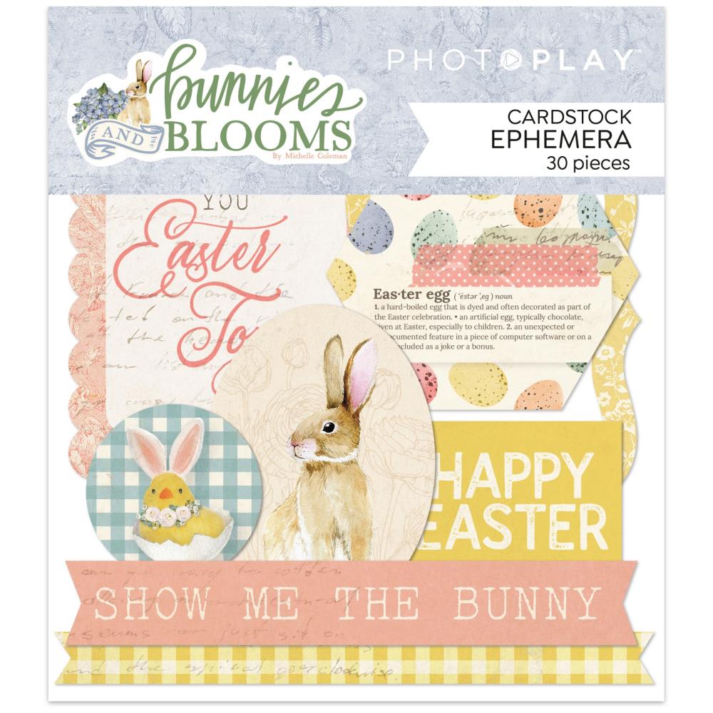 Photo Play - Bunnies & Blooms Cardstock Ephemera 30/Pkg