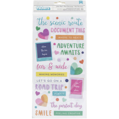 Paige Evans Go The Scenic Route Thickers Stickers 154/Pkg - Puffy Phrase