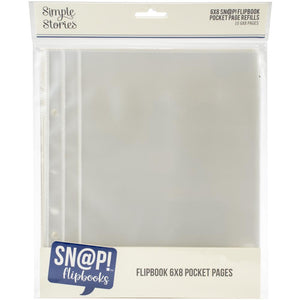 Simple Stories Sn@p! Pocket Pages For 6"X8" Flipbooks 10/Pkg - 6x8" Pockets
