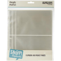 Simple Stories Sn@p! Pocket Pages For 6"X8" Flipbooks 10/Pkg - 4x6" Pockets