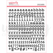 Uniquely Creative - Puffy Black Alpha Stickers - Lowercase