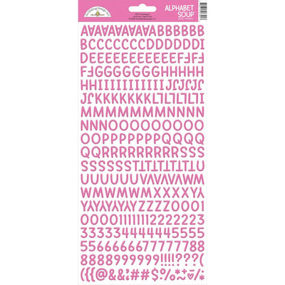 Doodlebug - Alphabet Soup Puffy Alpha Stickers - Bubblegum