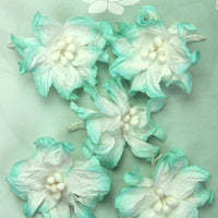 Green Tara - Apple Blossoms - White/Turquoise