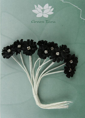 Green Tara: Silk Flowers with Diamantes