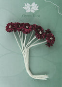 Green Tara - Diamante Silk Flowers  - Burgundy
