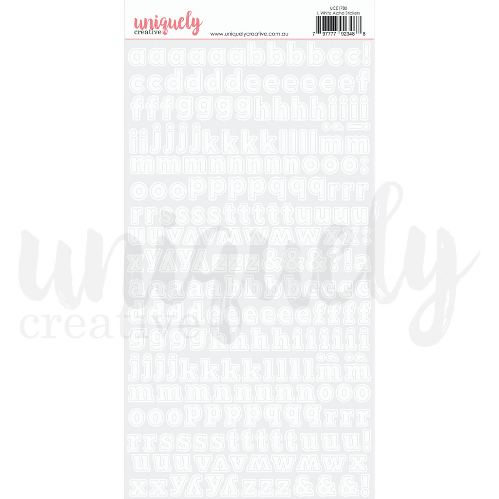 Uniquely Creative - Alpha Stickers - Lower White