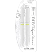 Nuvo Aqua Shimmer Glitter Gloss Pens - Clear/Silver