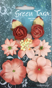 Green Tara - Rustic Flowers - Coral