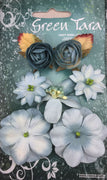 Green Tara - Rustic Flowers - Sky Blue