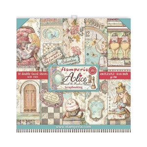 Stamperia - Alice Through the Looking Glass Paper Pad 8x8"